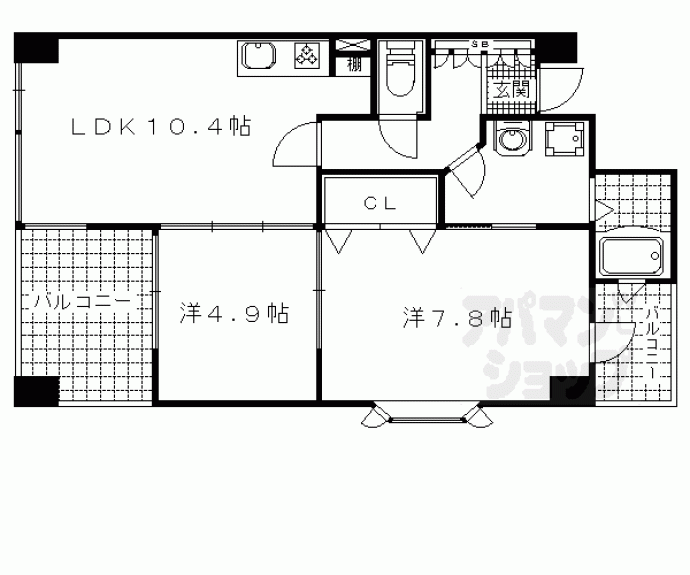 【ロータリーマンションパレ・ベルマリン】間取