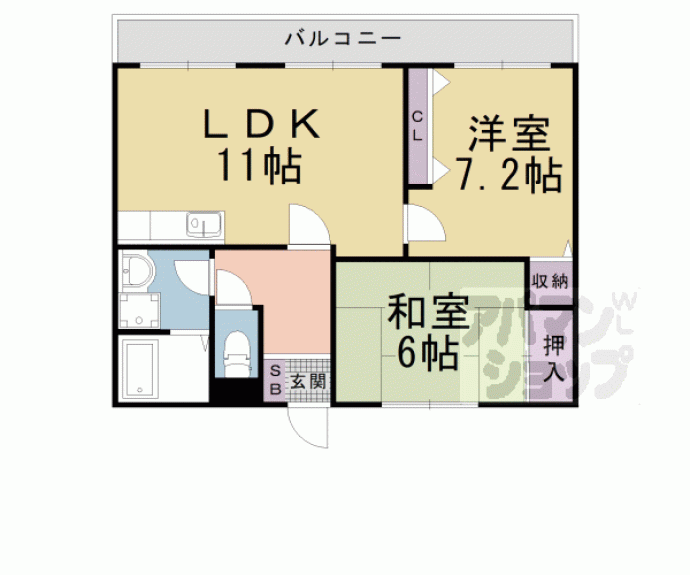 【レイティー西大津３号館】間取