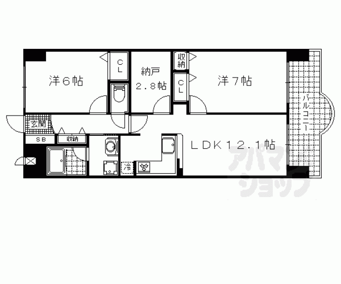 【ロータリーマンション西大津Ⅲ番館】間取