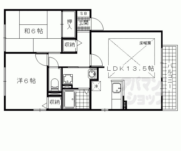 【クレール唐崎　Ａ棟】間取