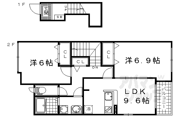 【ブライトハウス瀬田A】間取