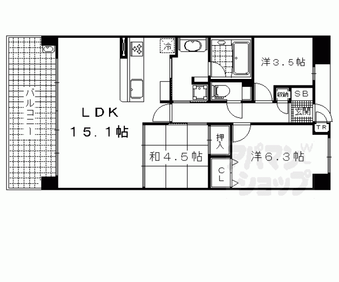 【ロータリーマンション大津京レアール】間取