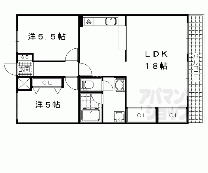 【サンハイツ南志賀】間取