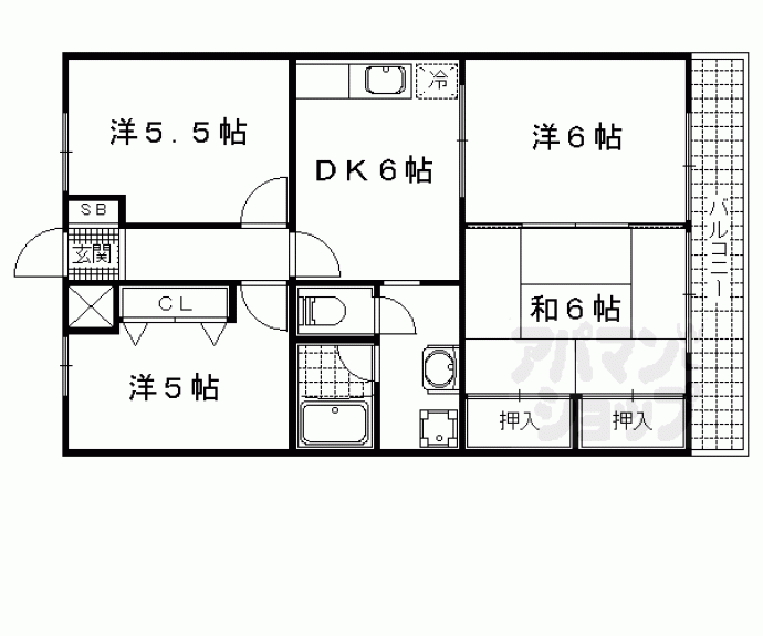 【サンハイツ南志賀】間取
