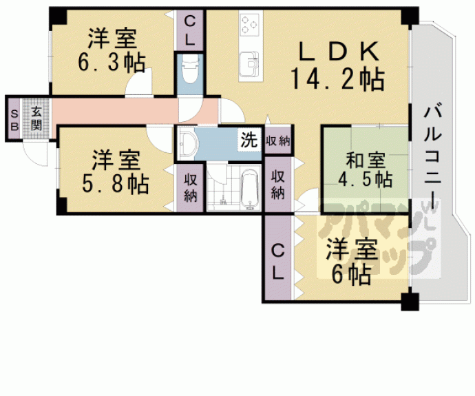 【アメニティ膳所】間取