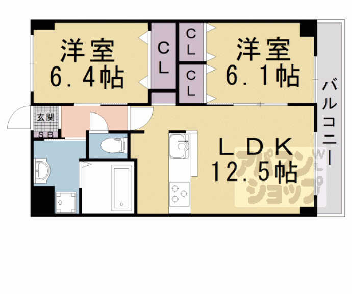 【パークサイドシャトー：エイト】間取