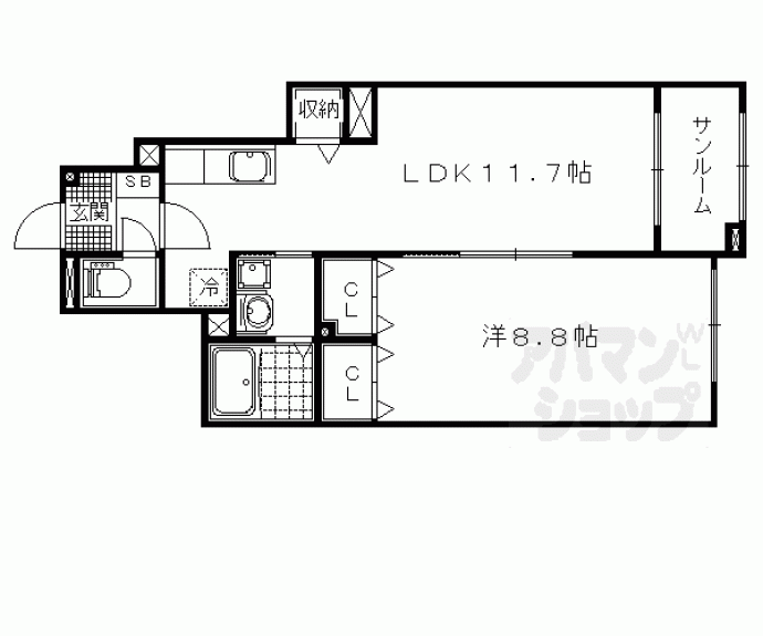 【カンパーニュ逢坂】間取