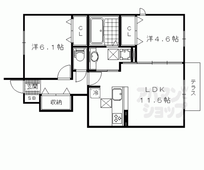 【Ｒａｆｆｉｎｅ　Ｂｉｗａ】間取