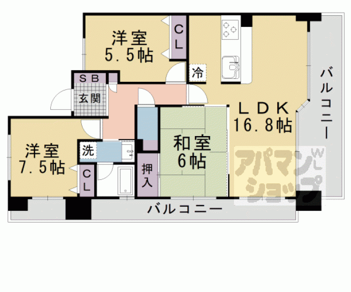 【パデシオン浜大津】間取