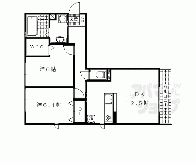 【リート623 W(ウエスト)】間取