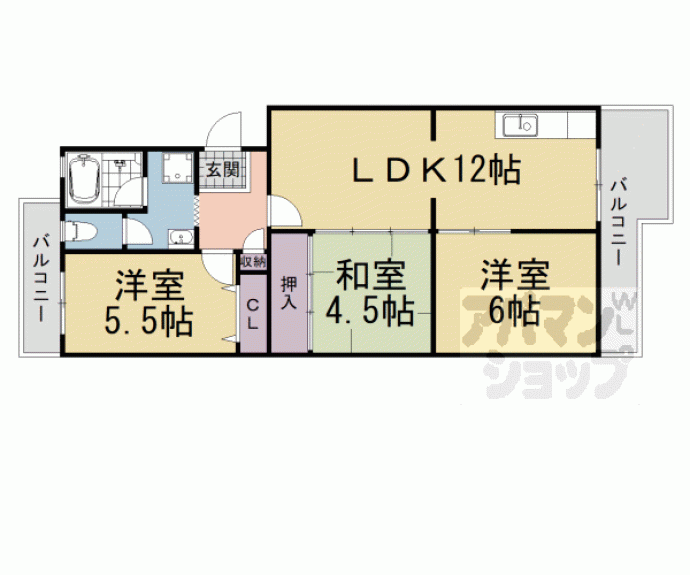 【チュリス石山】間取