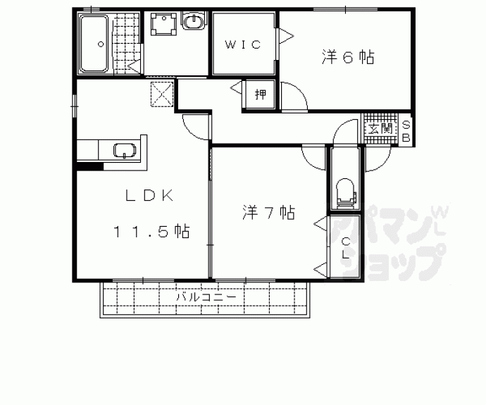 【リビングタウン唐崎　Ｂ棟】間取