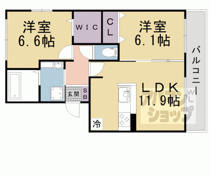 【Ｃａｓａ　ｒａｆｆｉｎｅ　瀬田　Ａ棟】間取