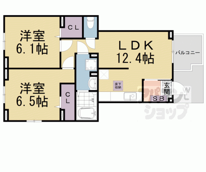 【コーポ勢多Ⅵ番館】間取