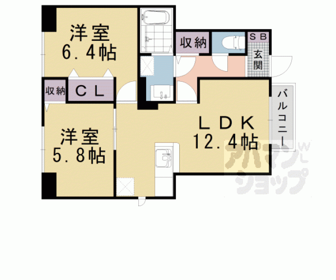 【コーポ勢多Ⅲ番館】間取