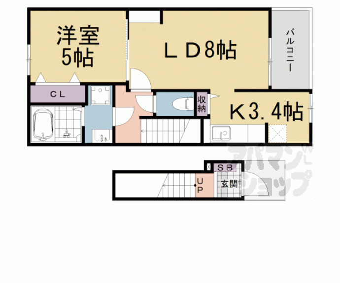 【コーポ勢多Ⅷ番館】間取