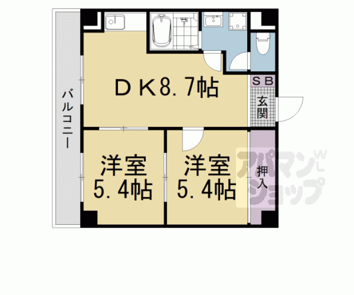 【アパートメント膳所】間取