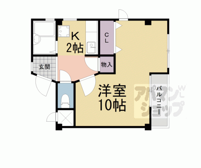 【メゾンドＵ唐崎】間取