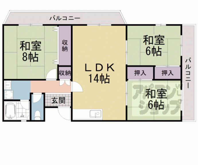 【エーワンハイツ】間取
