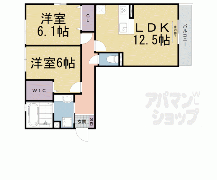 【Casa raffine 瀬田 B棟】間取