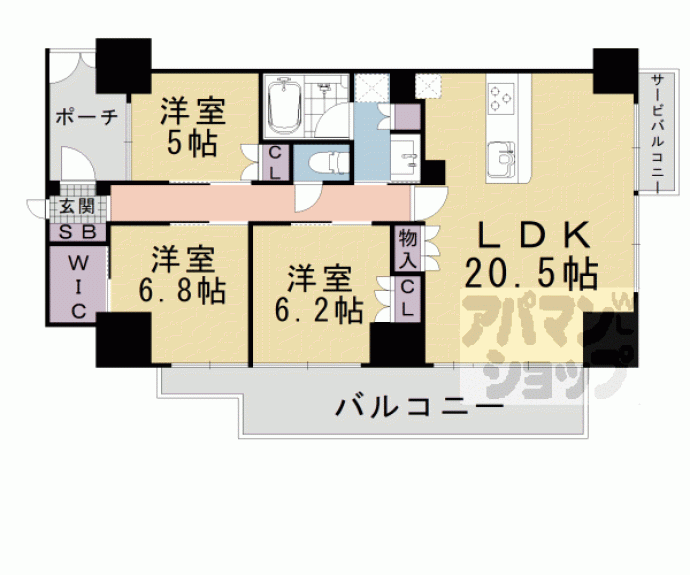 【イーグルコートびわ湖大津京】間取