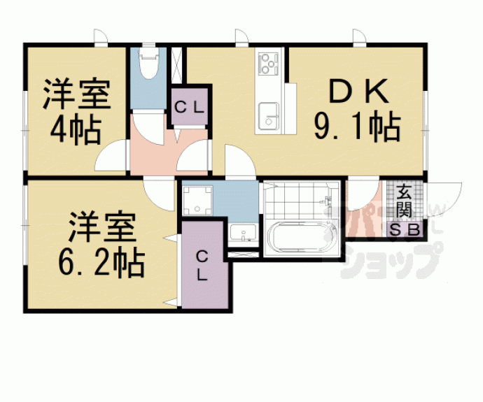【Plaisir堅田 A棟】間取