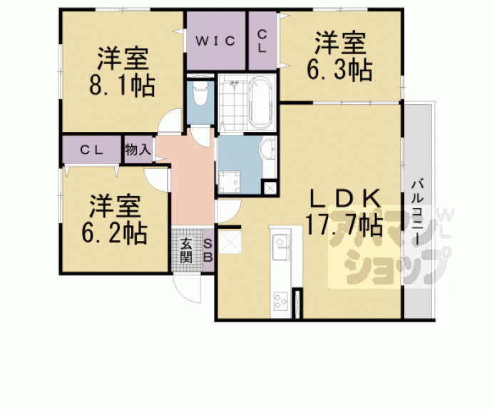 【コルデュ瀬田】間取