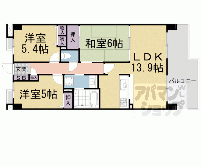 【ヴィルヌーブ大津膳所】間取