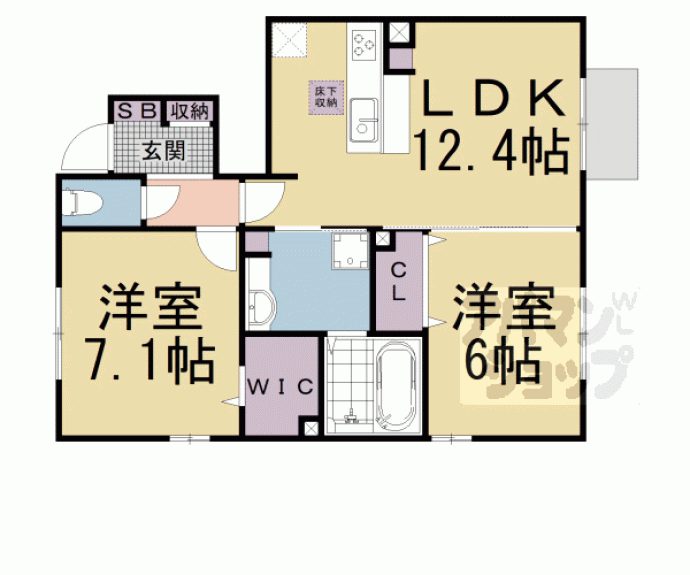 【フローリッシュ瀬田　Ａ棟】間取