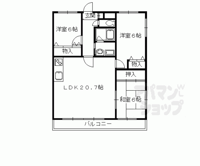 【レスト蟹ヶ坂】間取