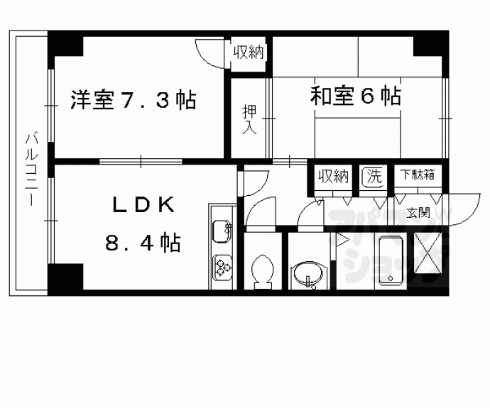 【アクエルド金閣寺】間取