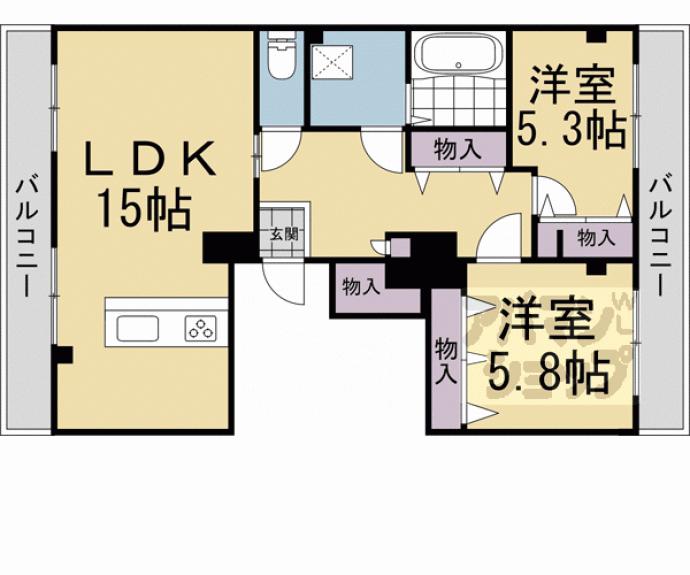 【ハイツリヴィエール】間取