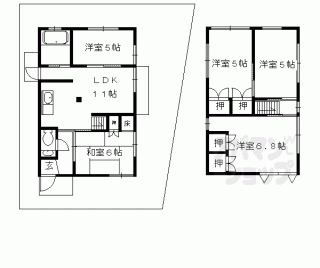 【衣笠開キ町貸家】