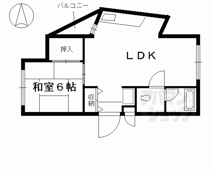 【おおきに北山サニーアパートメント】間取