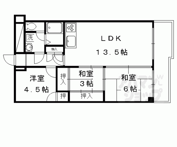 【西賀茂ハイツ】間取