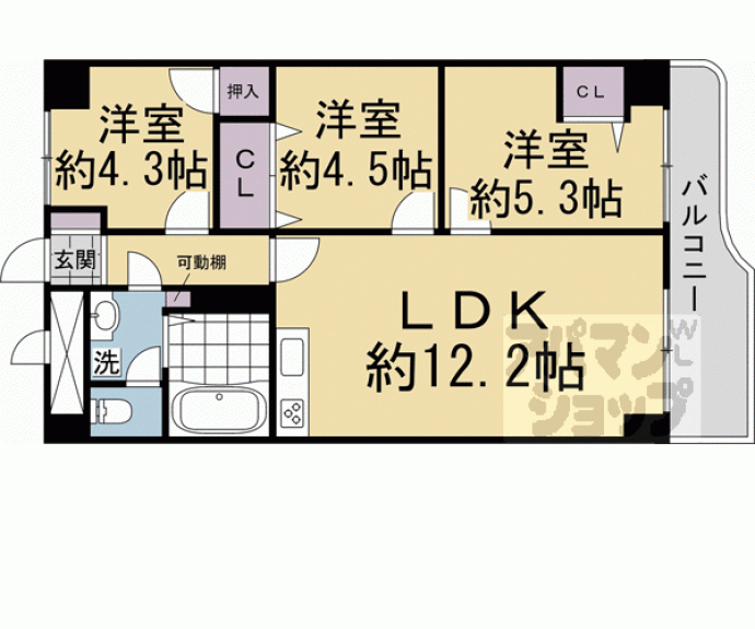 【西賀茂ハイツ】間取