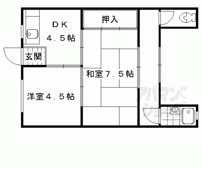 【コーポ滝川】間取