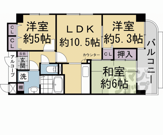 【アンビエント北山通・紫竹】間取