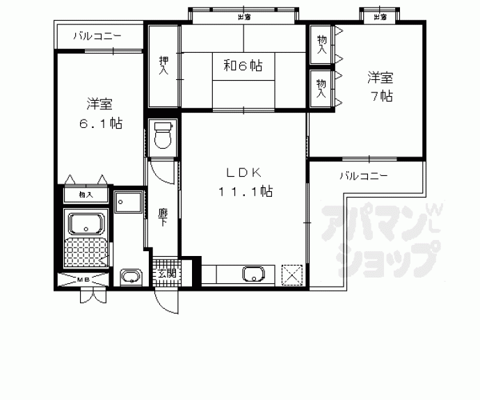 【ソフィスタ北山】間取
