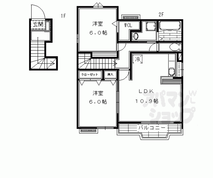 【シャン・ド・フルールかも川】間取