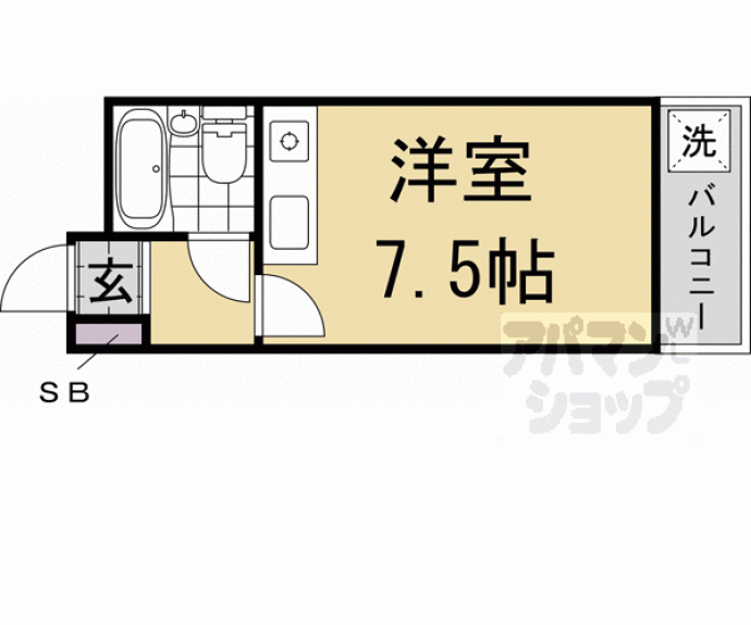 【Ｓｉｎｇｌｅ　Ｑｕａｒｔｅｒｓ　西賀茂】間取