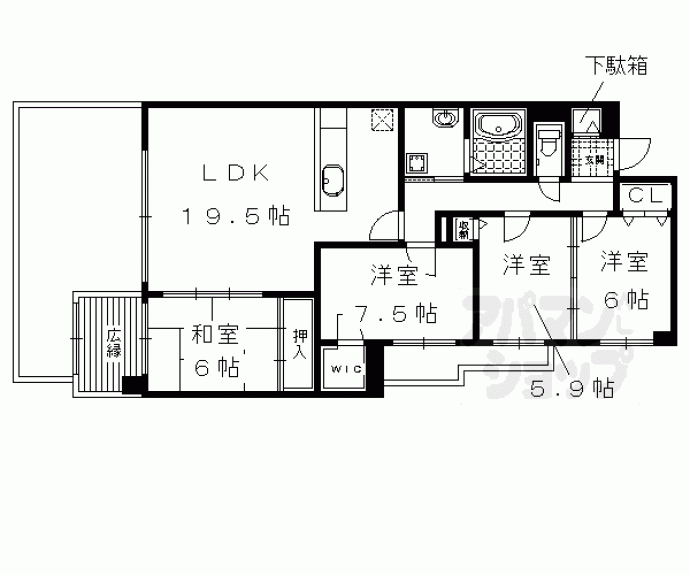 【ユニーブル京都紫野】間取