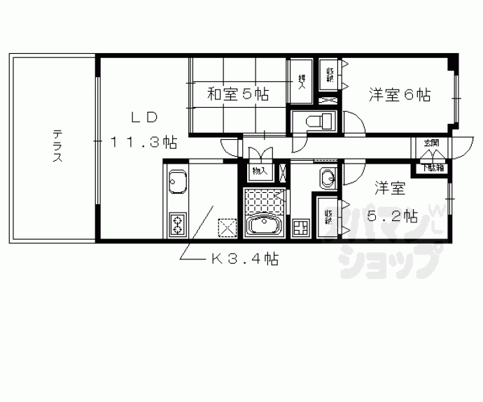 【ユニーブル京都紫野】間取
