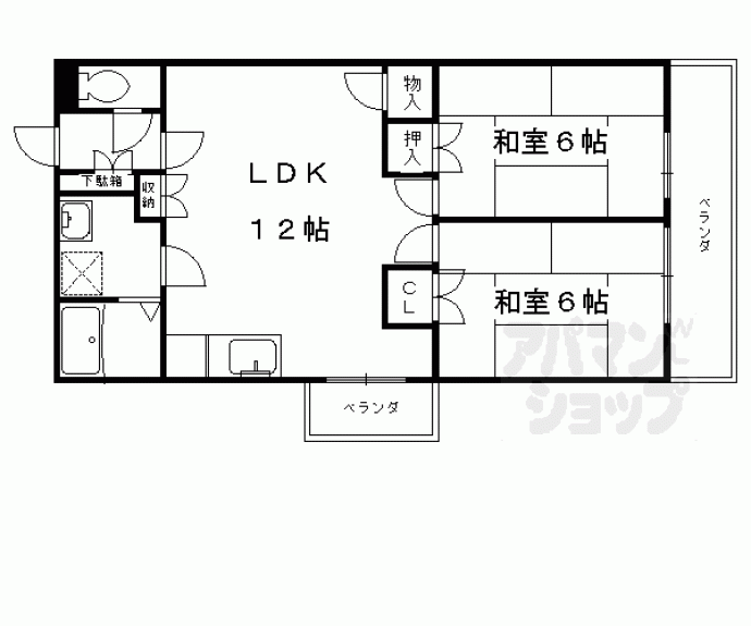 【シャルマン衣笠金閣寺ハイツ】間取