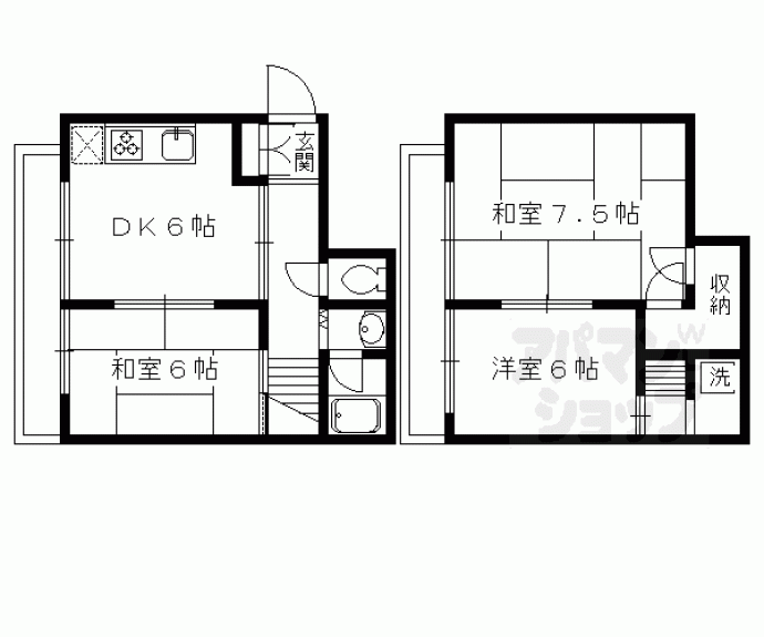 【シャルマン衣笠金閣寺ハイツ】間取