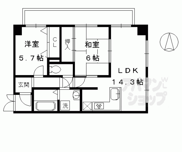 【グローバル堀川北大路】間取