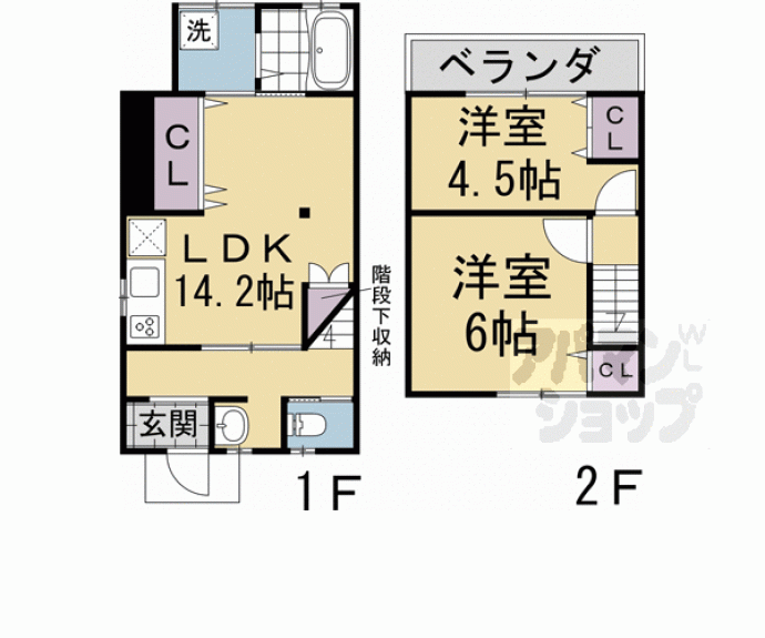 【北箱ノ井町貸家】間取