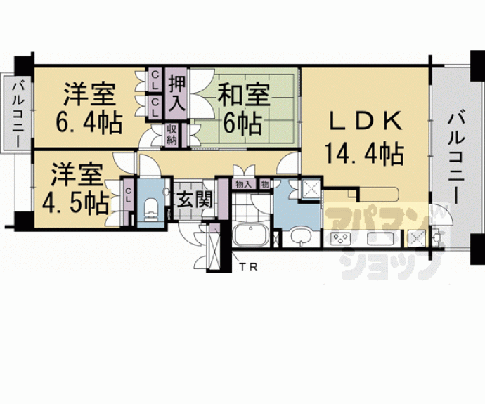 【パークシティ北大路】間取