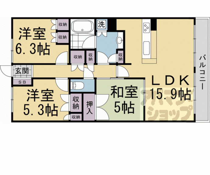 【パークシティ北大路】間取