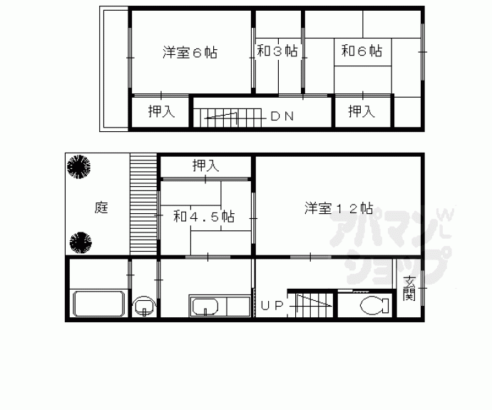 【勝間貸家】間取